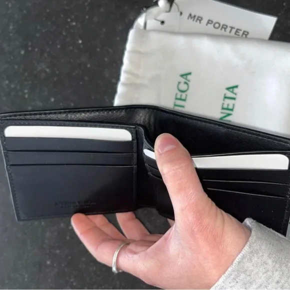 Bottega Veneta Bifold Black Leather Wallet